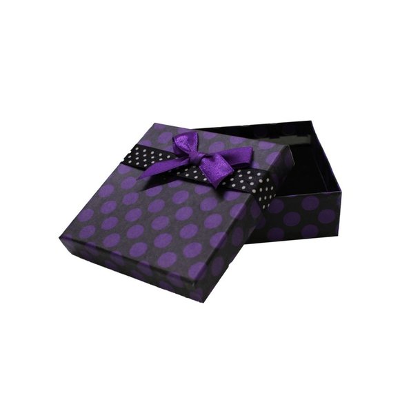Polka Dot Square Jewllery Box with Bow - Picture 7 of 9